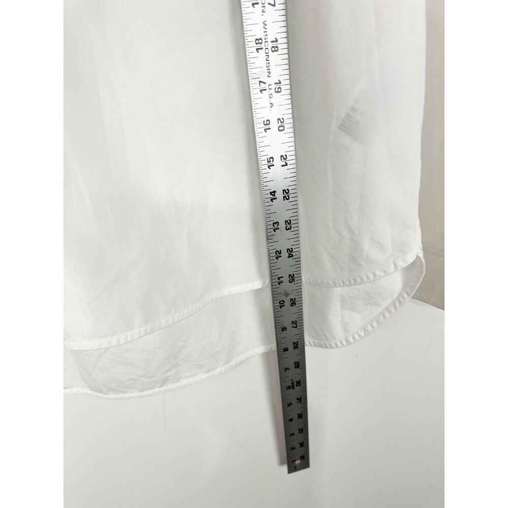 J Crew Top White Cotton Poplin Tunic Preppy Minimalist Coastal Oversized Fit - Picture 4 of 6